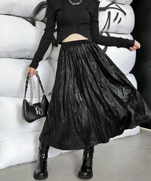 Crinkle Gloss Maxi Skirt